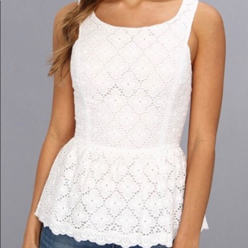LILLY PULITZER Ashton White Eyelet Tunic Blouse -4